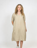 Merry Linen Pintuck Dress
